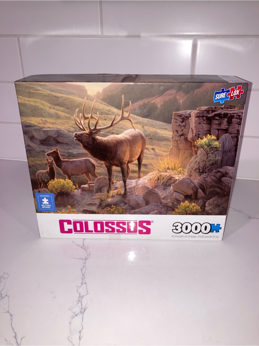 (INCOMPLETE) 3000 Piece Glowing Echos Jigsaw Puzzle - Colossus, Sure-Lox